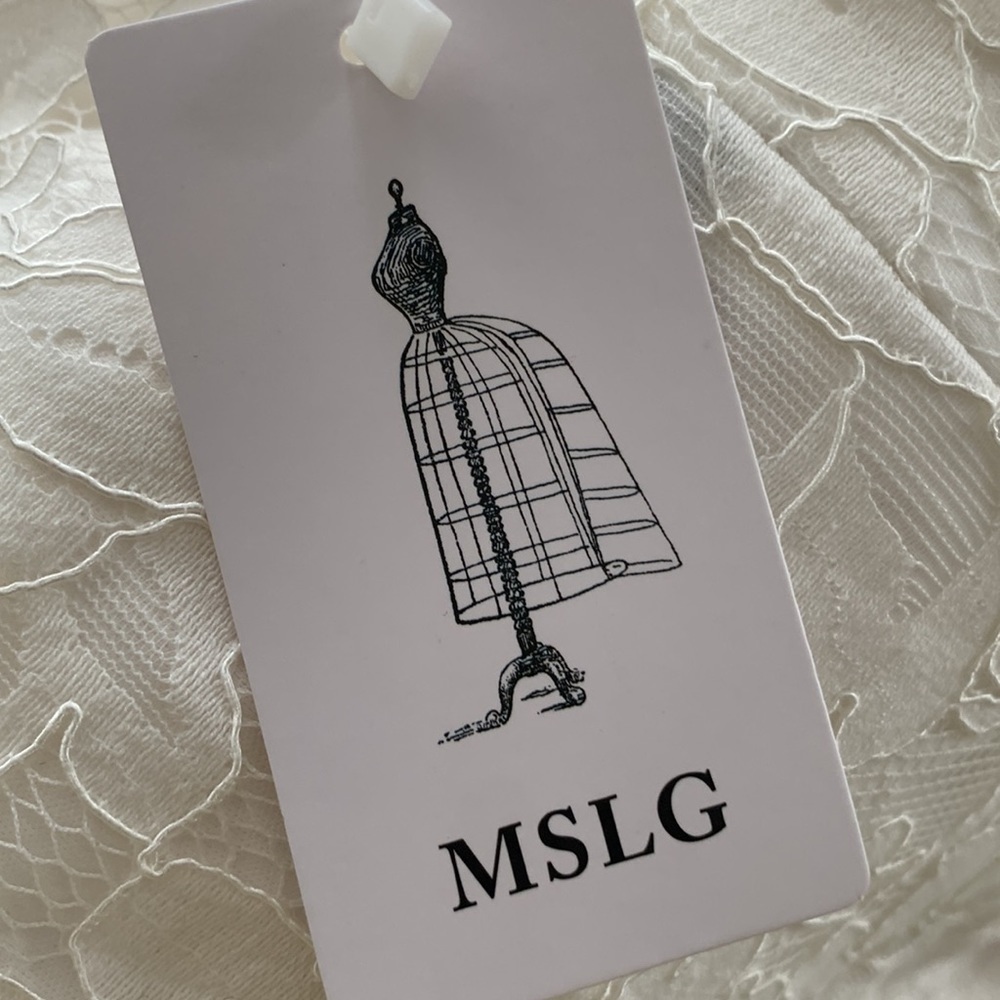 Mslg Round Neck V-Back Wedding Guest Floral Lace A Line Dress NEW - Picture 11 of 14